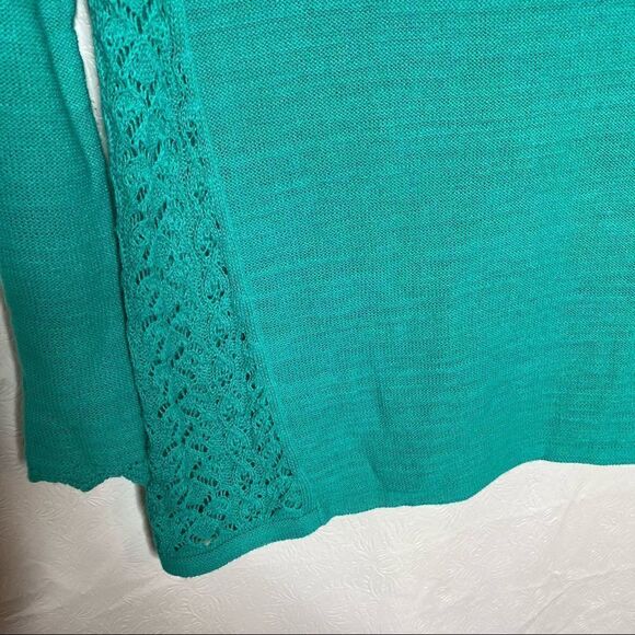 Anthropologie Sparrow Crochet Knit Sweater Teal - Picture 6 of 8